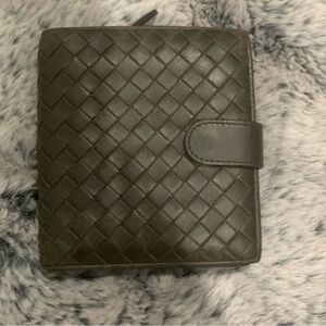 Bottega Veneta Intrecciato Leather Wallet in Dark Brown